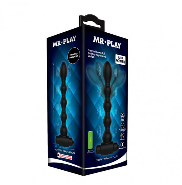 MR PLAY - LinEn Vibrating Anal Plug (Battery - Black)